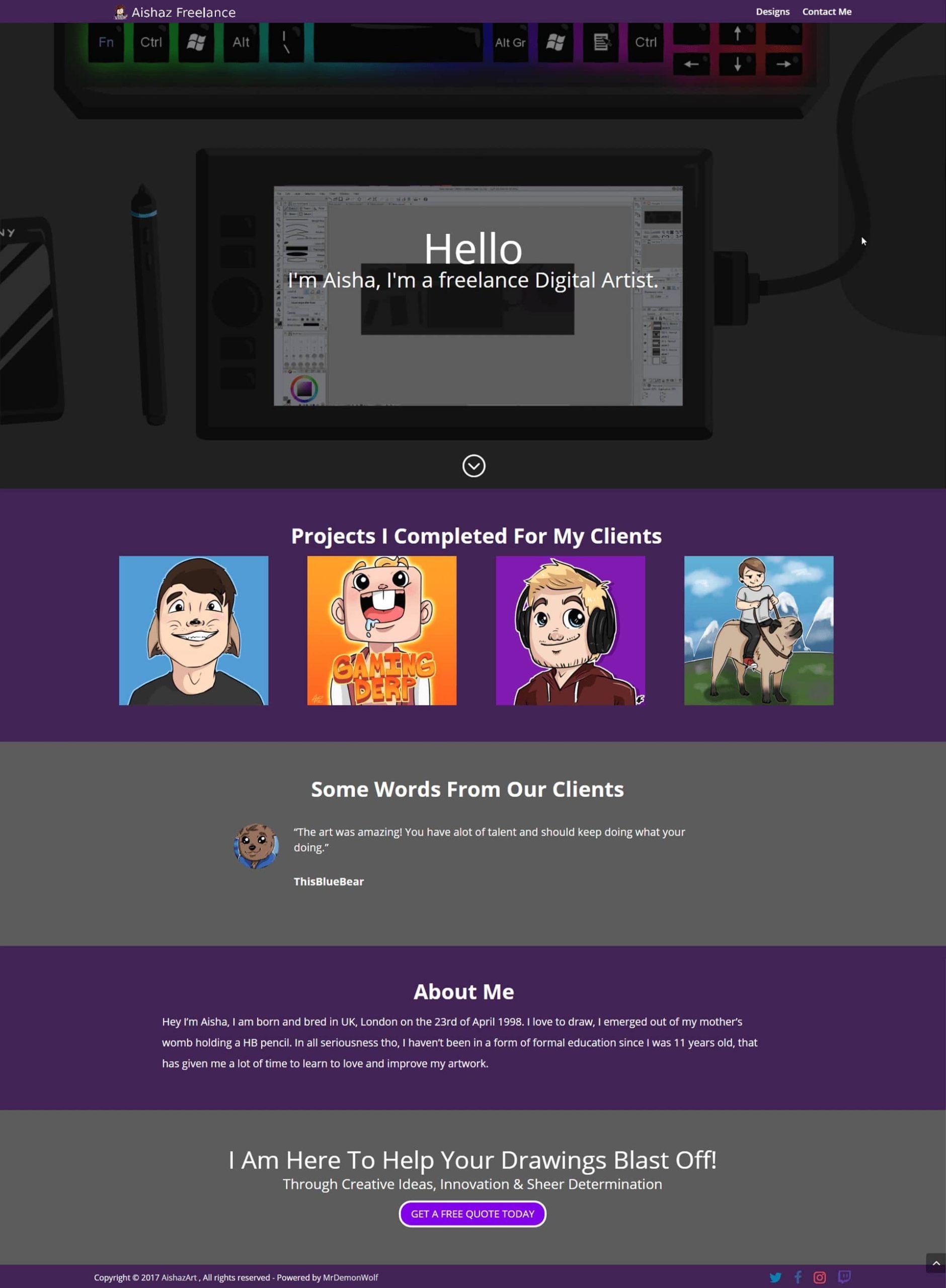 Aishaz Art Landing Page