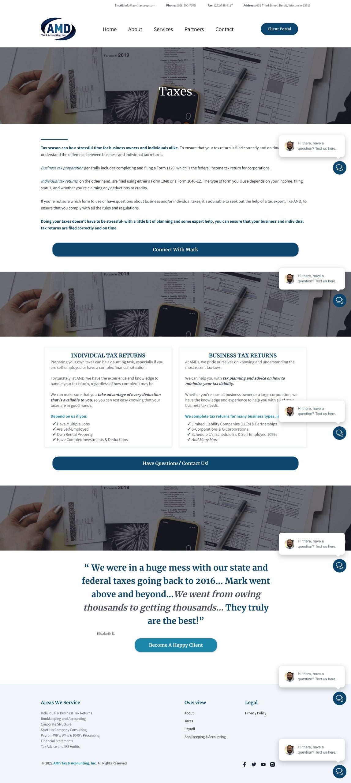 AMD Tax and Accounting Services Taxes Page