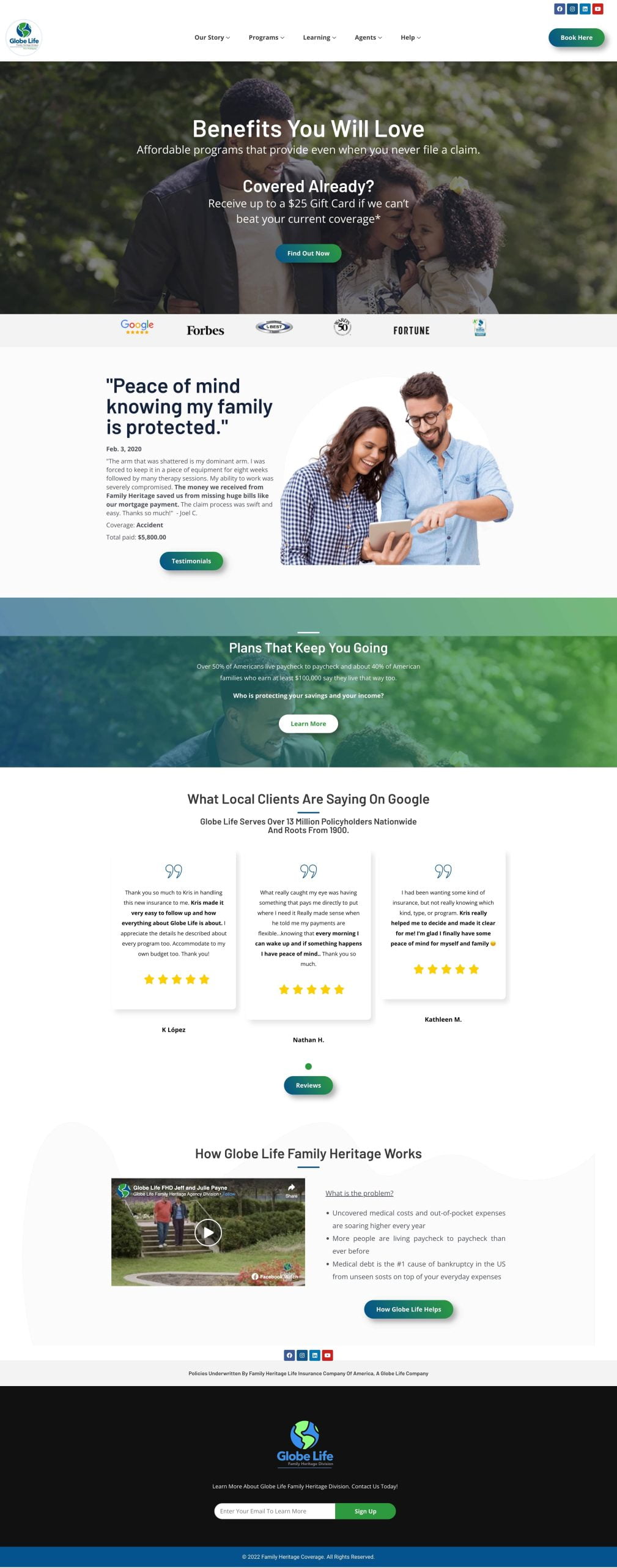 Family Heritage Coverage Landing Page