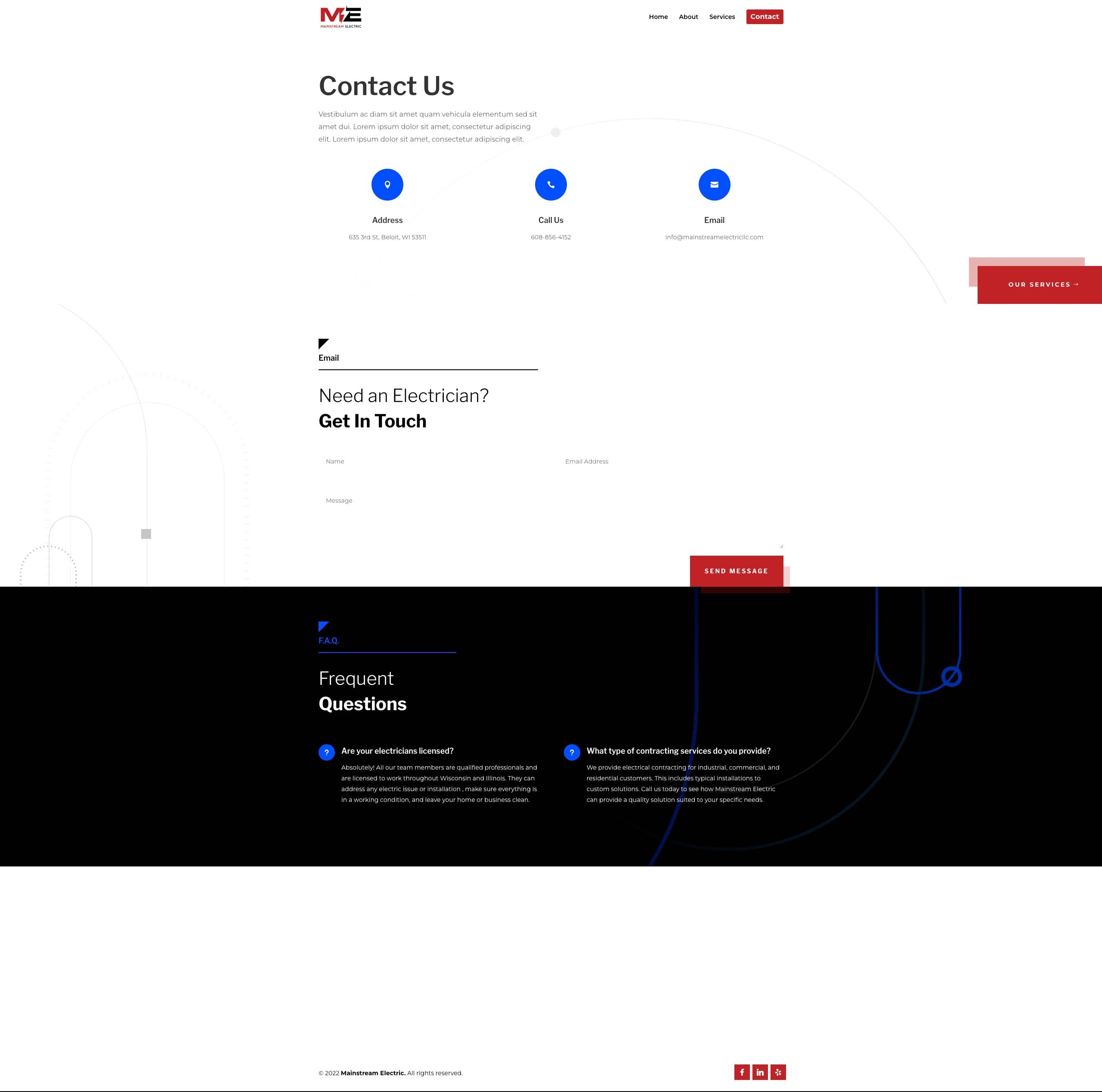 Mainstream Electric Contact Page