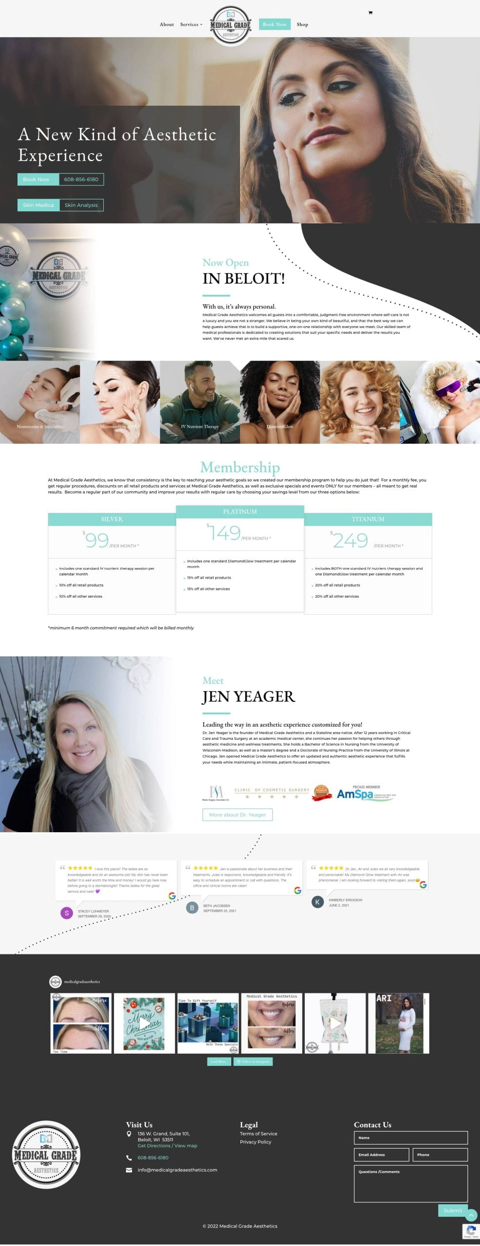Medical Grade Aesthetics Landing Page