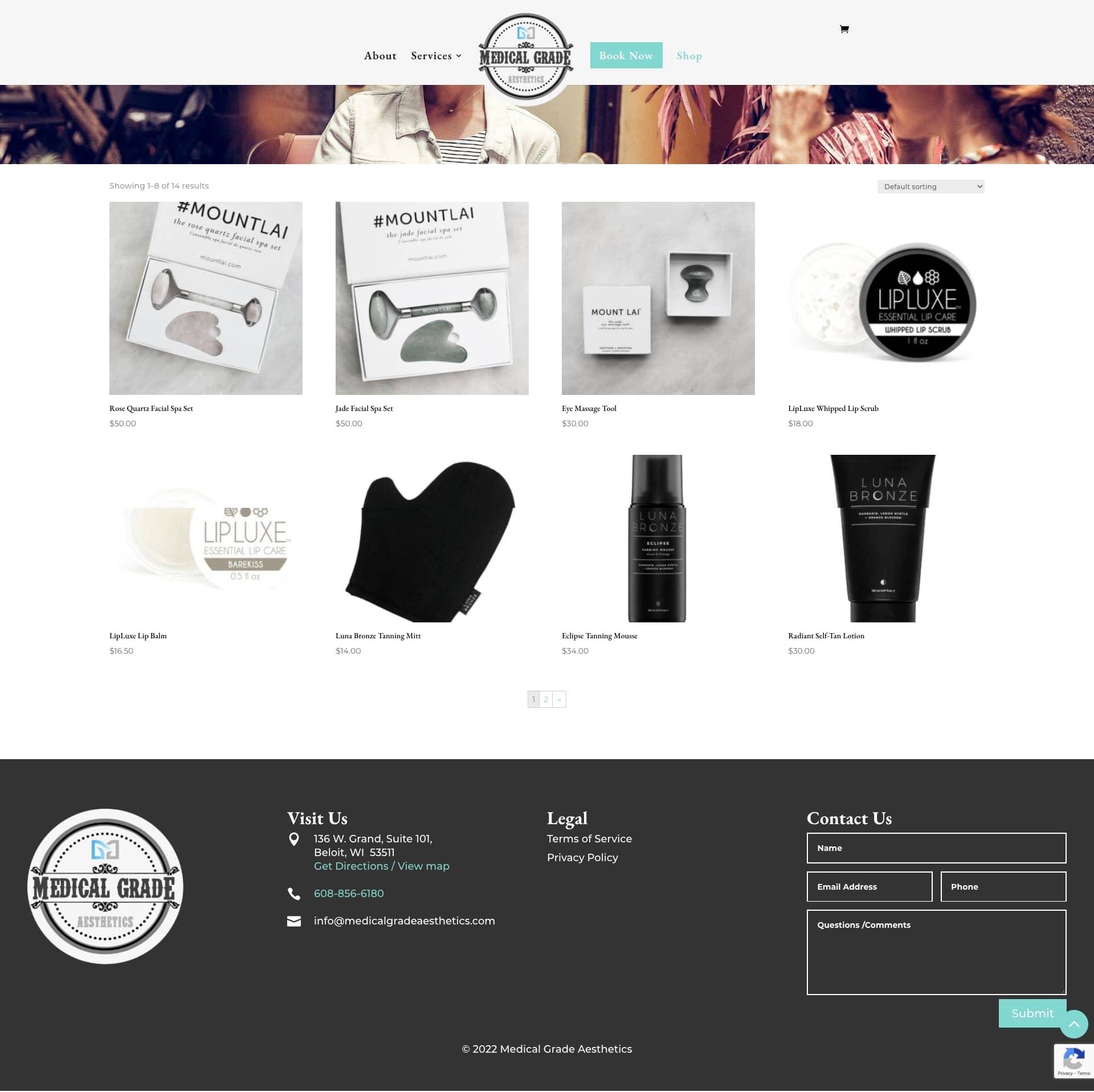Medical Grade Aesthetics Shop Page