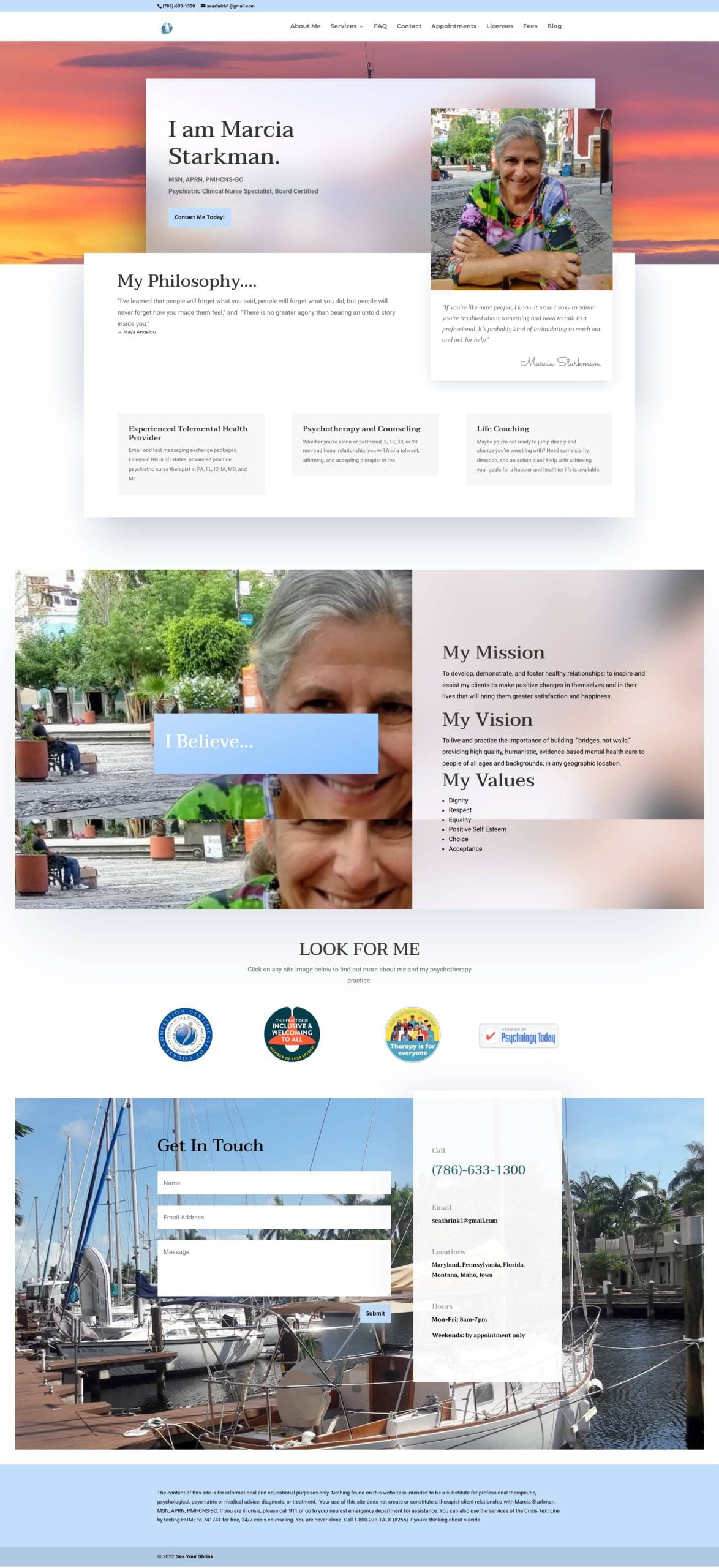 Sea Your Shrink Landing Page